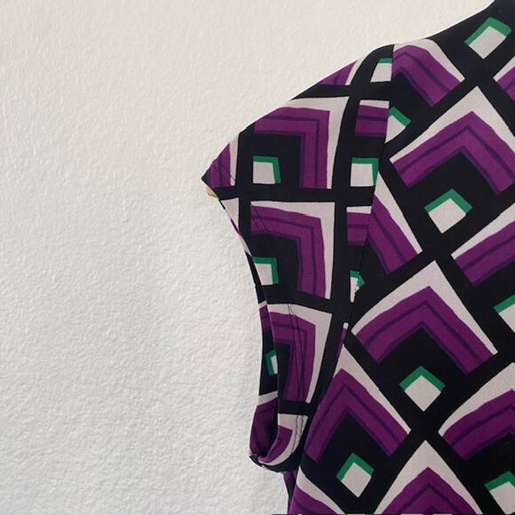 Evan-Picone Dress Geometric Print Cap Sleeve Stretch Women's Size 8 - Picture 6 of 14